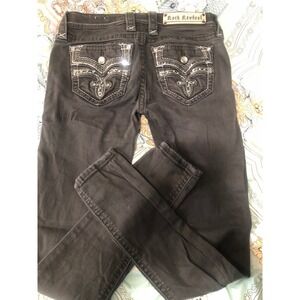 Rock Revival Celinda low rise skinny jeans Y2K Black Sequin Rhinestone 26 x 30